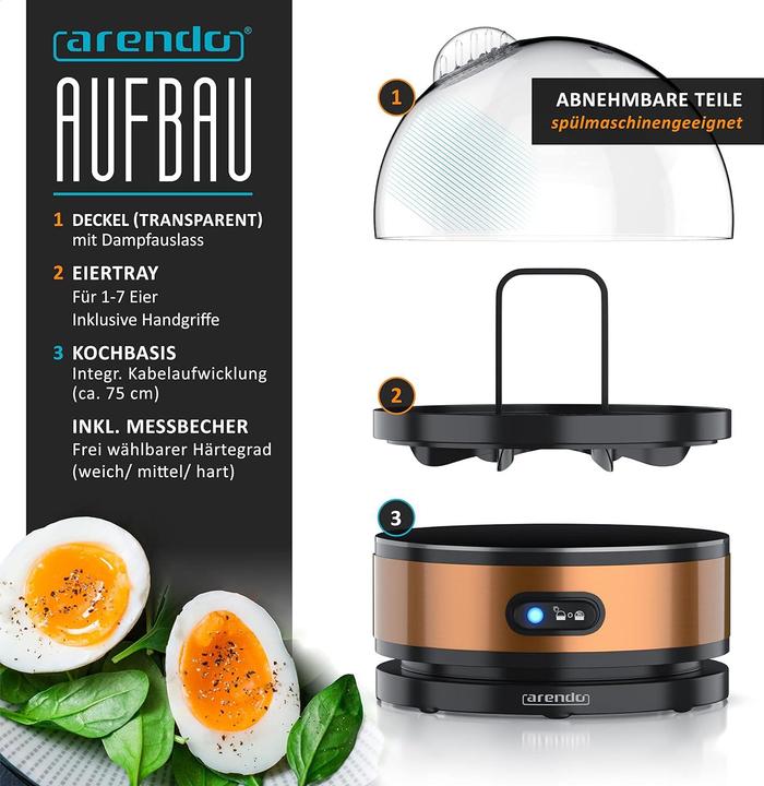 Produktbild Arendo Eierkocher Sevencook mit Warmhaltefunktion