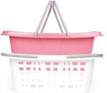 Produktbild Beldray LA030450PNKFPEU7 Set aus zwei Wäschekörben, Weiss/Rosa (26 l)