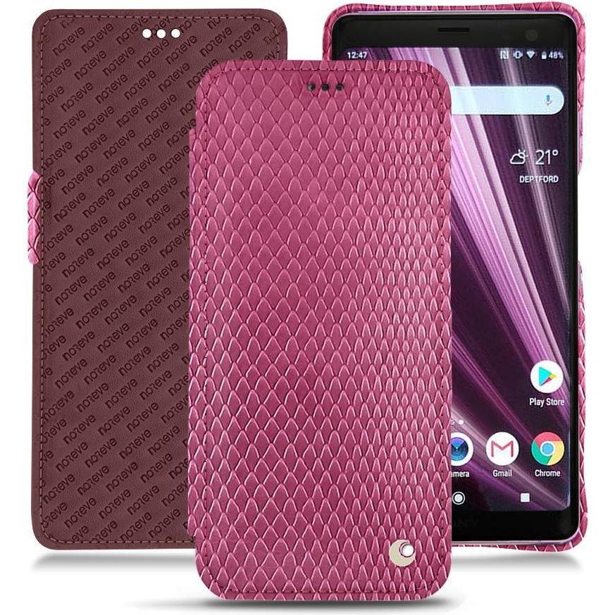 Noreve Lederschutzhülle horizontal (Sony Xperia XZ3), Smartphone Hülle, Rosa