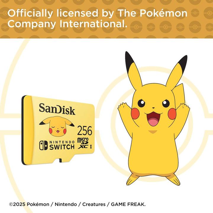 Actual product image SANDISK Nintendo Pokemon (256 GB, microSDXC, U3, UHS-I)