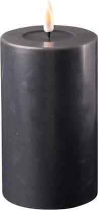 Image du produit Deluxe Homeart Bougie ronde LED - Noir 7,5 x 12,5 cm (1 x)