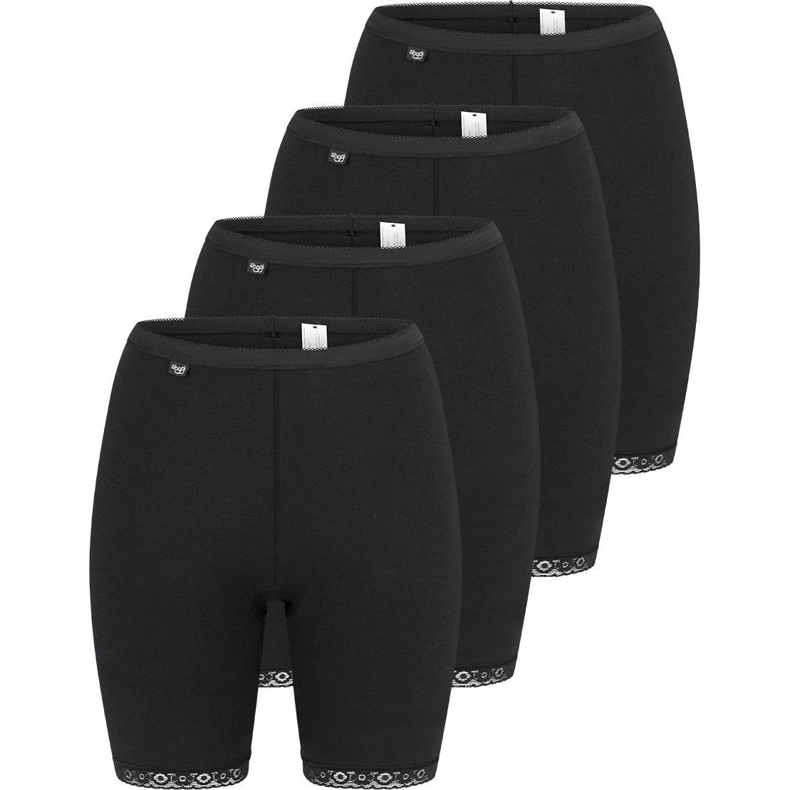 Sloggi, Damen, Unterhosen, 4er Pack Basic+ Langbein Schlüpfer, Schwarz, (40, 4er Pack)