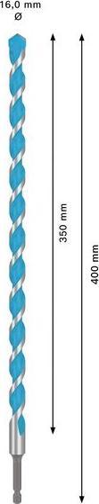 Produktbild Bosch Professional Zubehör Expert HEX-9 Multi Construction Bohrer, 16 x 350 x 400 mm (16 Millimeter)