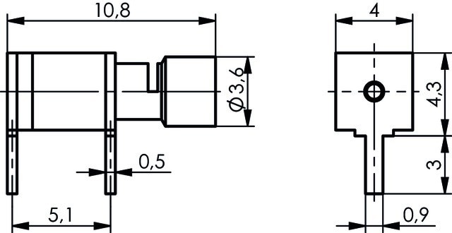 Produktbild Telegärtner Kabeldirektanschluss Leiterplattensockel, gewinkelt H01000A0201 1 St. (Antennenkabel)