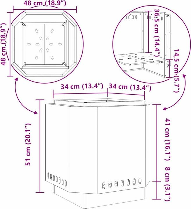 Immagine prodotto vidaXL Feuerstelle (48 cm)
