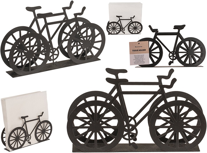 Actual product image G. Wurm Napkin Holder Metal Bicycle black (W/H/D) 19x9x3cm