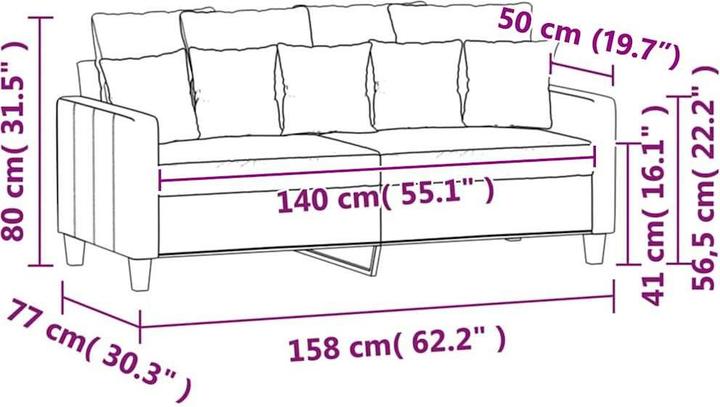 Actual product image vidaXL 2-Sitzer-Sofa (2 person sofa)