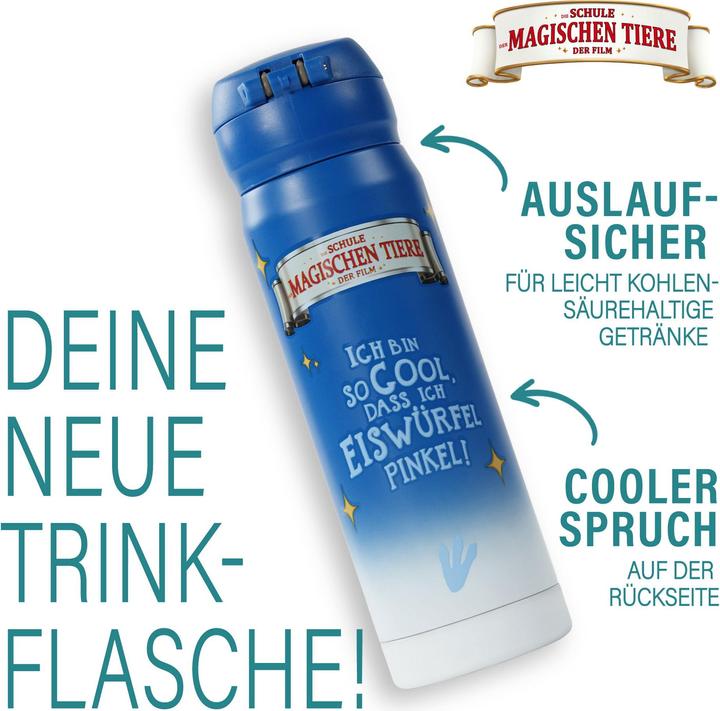 Produktbild Awave Die Schule der Magischen Tiere Trinkflasche 380 ml Edelstahl | blau, Juri (0.38 l)