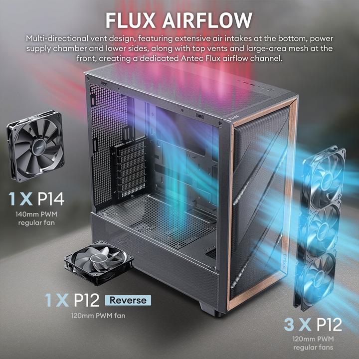 Immagine prodotto Antec Flux (ATX, Micro ATX (mATX), Mini-ITX)