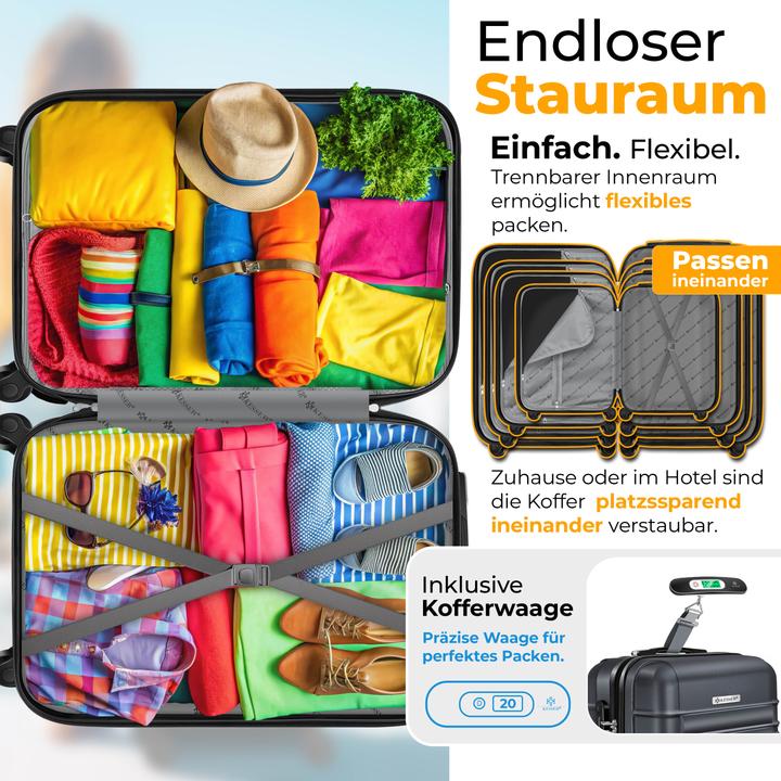 Produktbild Kesser Handgepäck Reisekoffer mit Kofferwaage (55 l)