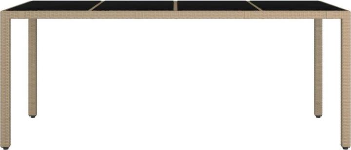 Produktbild vidaXL Gartentisch mit Glasplatte (190 x 90 x 75 cm)