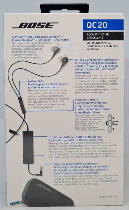 Actual product image Bose QuietComfort 20 (Android Remote) (NC, 16 h, Cable)