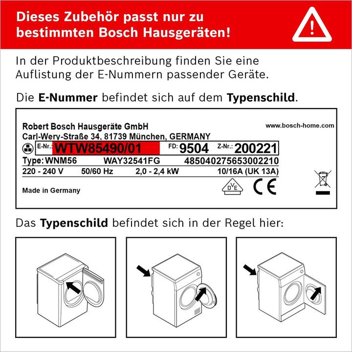 Actual product image Bosch Hausgeräte Wtz11400