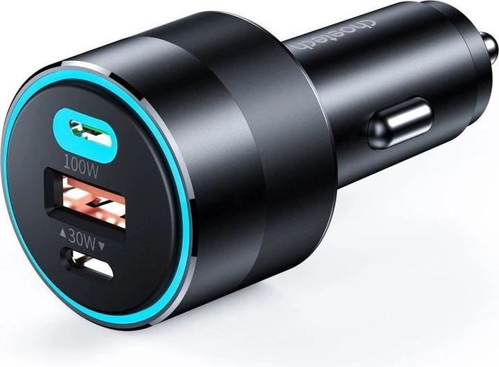 Actual product image Choetech TC0011 car charger 130W 2x USB C 1x USB A (black)