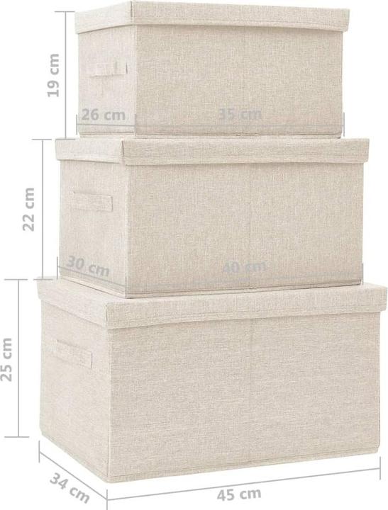 Actual product image vidaXL Aufbewahrungsbox (34 cm, 3x)