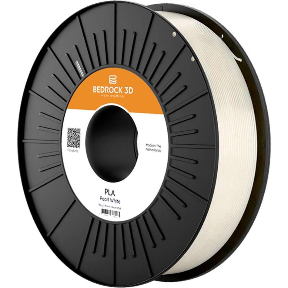 Bedrock 3D PLA-0011a075 PLA Pearl White 1.75 mm 750 g Filament PLA 1.75 mm 750 (PLA, 1.75 mm, 750 g), Filamenti stampa 3D, Bianco