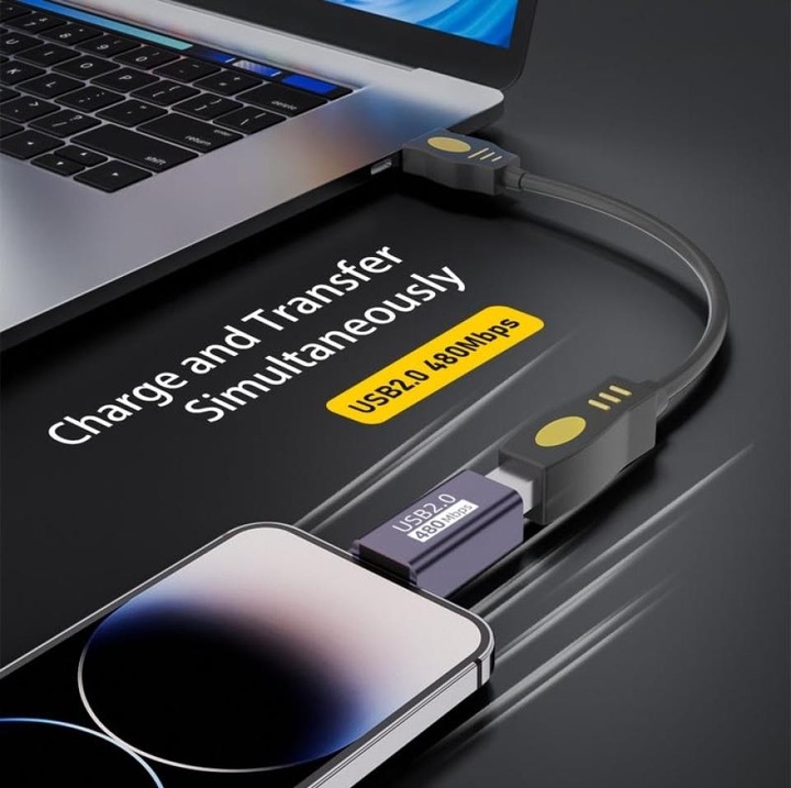 Produktbild PowerGuard USB B 2.0 Buchse (female) auf USB-C (male) Adapter (USB 2.0)