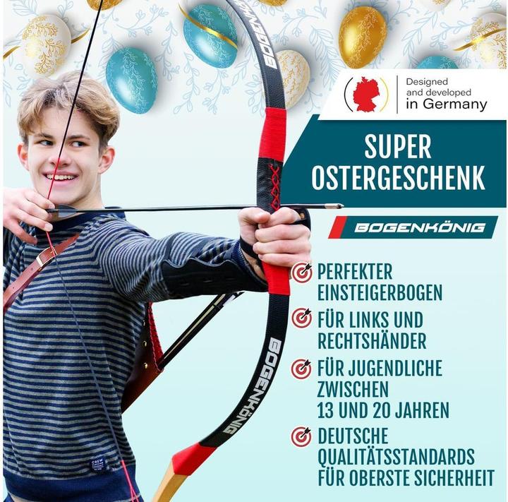 Actual product image Bogenkönig Bogenschiess-Set mit Köcher 30 lbs