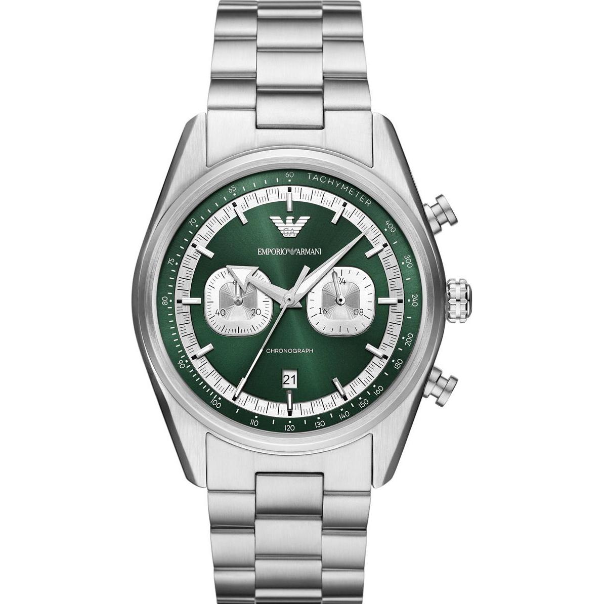 Emporio Armani, Armbanduhr, Racer, Silber, (Chronograph, 42 mm)