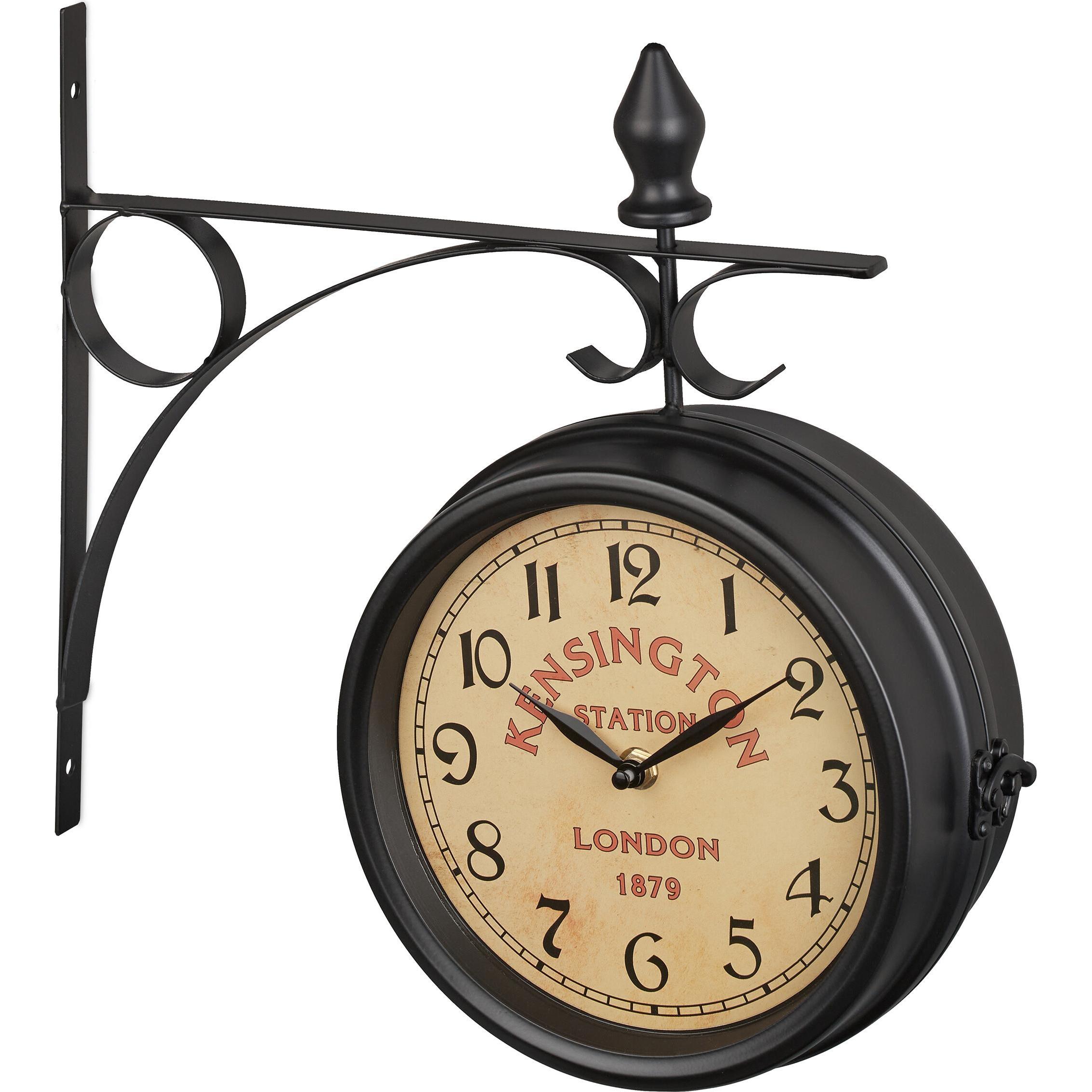 Relaxdays, Wanduhr, Bahnhofsuhr (34 cm)