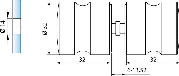 Produktbild Pauli+Sohn Glastürknopf 8288 (Türknopf)