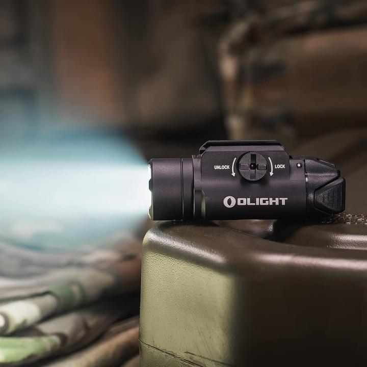 Actual product image Olight Tactical Flashlight, 1500 Lumen, Rechargeable, Two Lighting Modes, Rail Compatible (1500 lm)