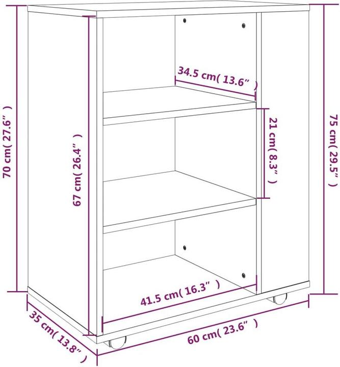 Actual product image vidaXL Hatty (60 x 35 x 75 cm)