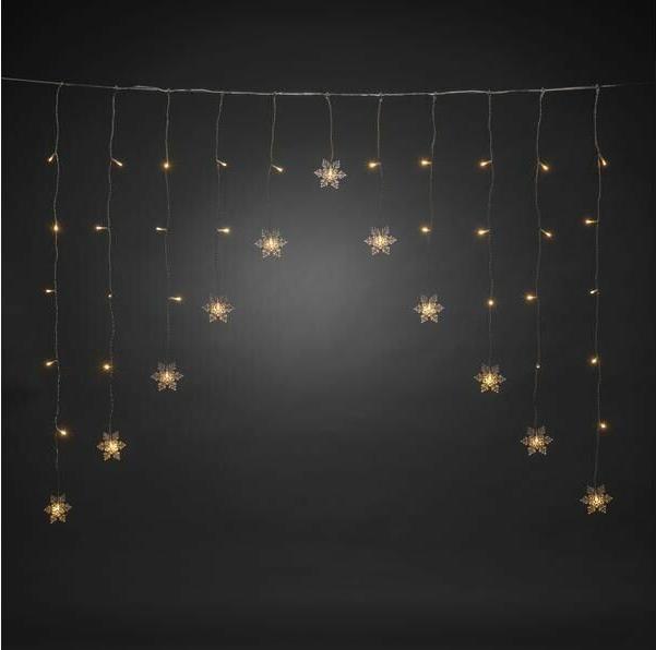 Produktbild Konstsmide LED-Lichtervorhang Schneeflocken, 41 LED, 1.4 m, Outdoor (11.40 m)