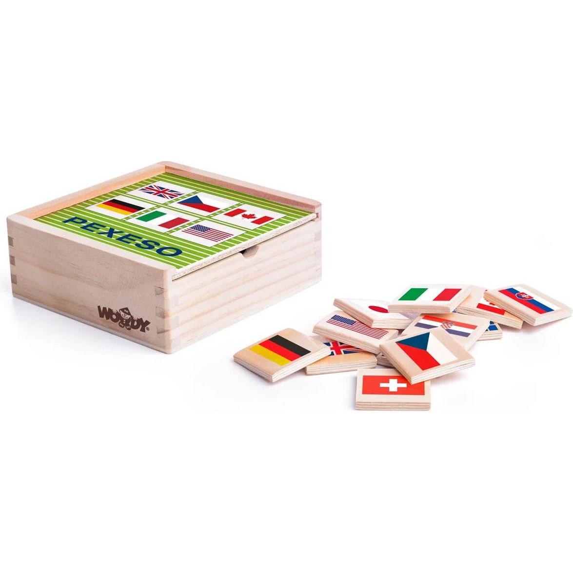 Woody Memory-Spiel - Flaggen (93058)