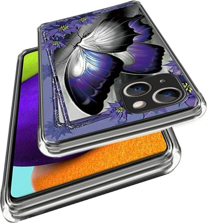 Image du produit Cover-Discount iPhone 15 Plus - Coque de téléphone IMD Papillon violet (Apple iPhone 15 Plus)