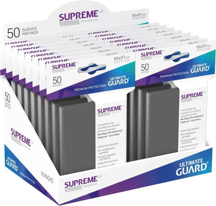 Actual product image Ultimate Guard UGD010788 - Supreme UX 50 card sleeves standard size, dark grey