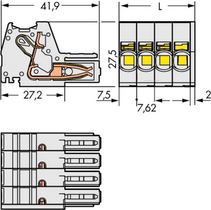 Actual product image Wago 1-wire female multipoint connector