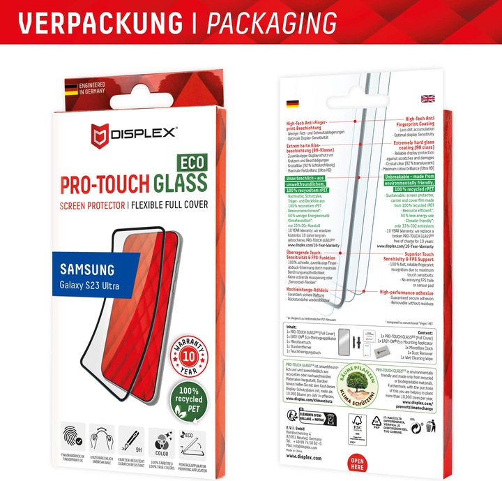 Produktbild Displex Pro Touch Eco Glass, Panzerglas (1 Stück, Samsung Galaxy S23 Ultra)
