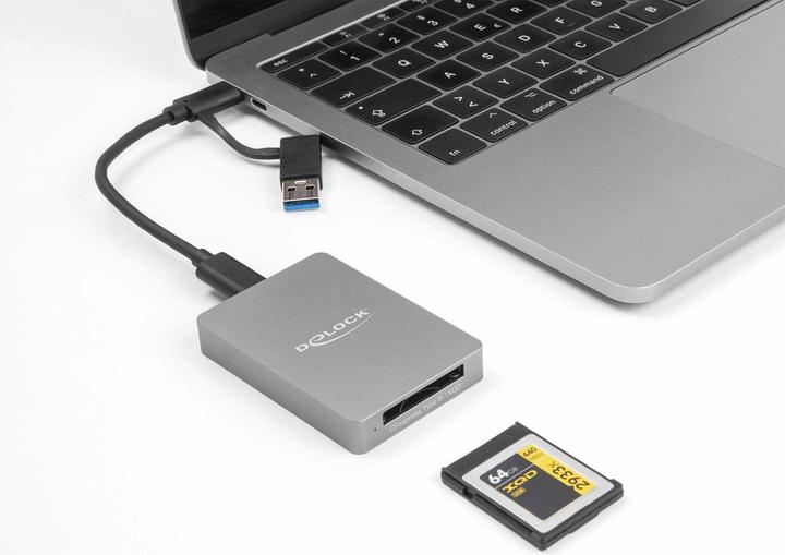 Actual product image Delock USB Type-C card reader in aluminium housing for CFexp