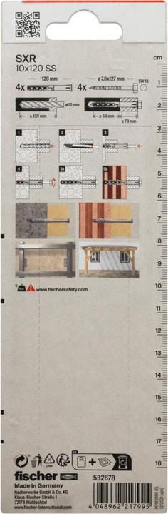 Produktbild Fischer Langschaftdübel SXR 10x120 SS K (4 Stk.)