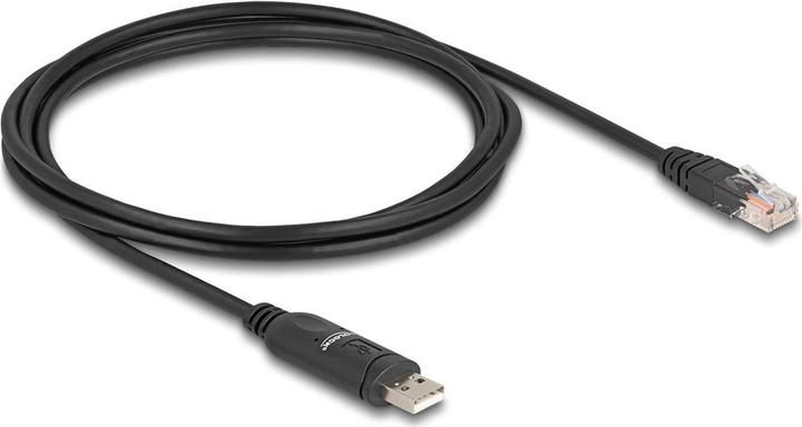 Produktbild Delock Adapter USB 2.0 Typ-A Stecker zu 1 x Seriell RS-232 RJ45 Stecker 1,8 m schwarz (1.80 m)