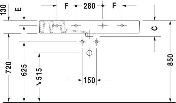 Image du produit Duravit Meuble-lavabo Vero 125 cm blanc 0329120000 (490 mm, 1250 mm)
