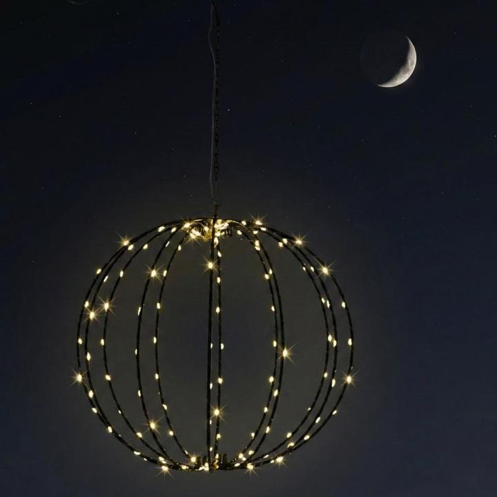 Actual product image Saska Garden Lampa Solarna Wisząca Kula 30cm 120 LED Ciepły Biały (IP44)