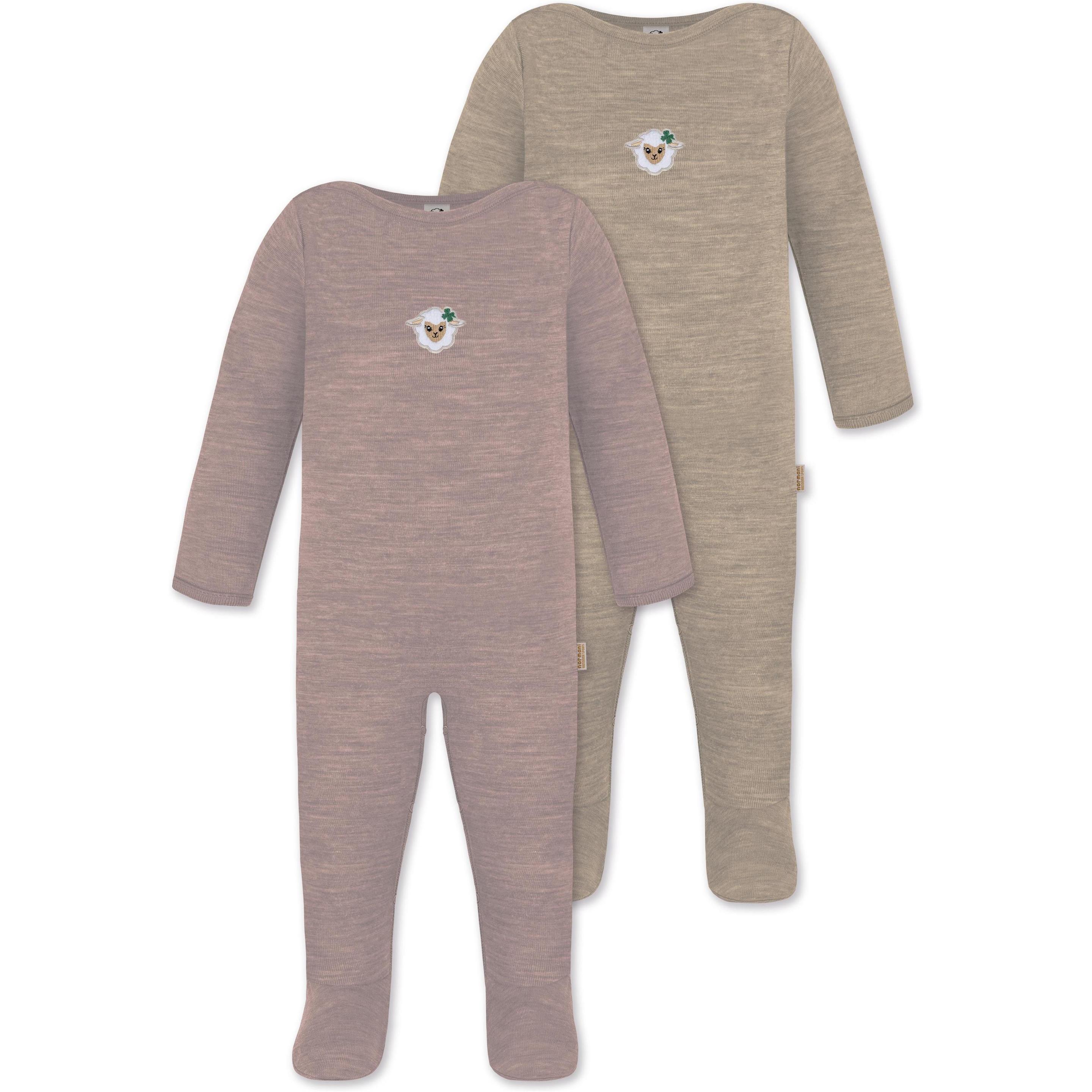 Normani, Herren, Strampler, 2er Pack MERINO Baby Merino Strampler „Levin" - 9413, Rosa, (80)