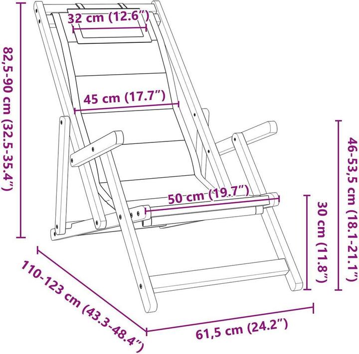 Produktbild vidaXL Garten-Lounge-Stuhl (123 cm)