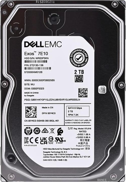 Actual product image Dell 400-AUST internal hard drive 3.5" 2 TB Serial ATA III (2 TB, 3.5")