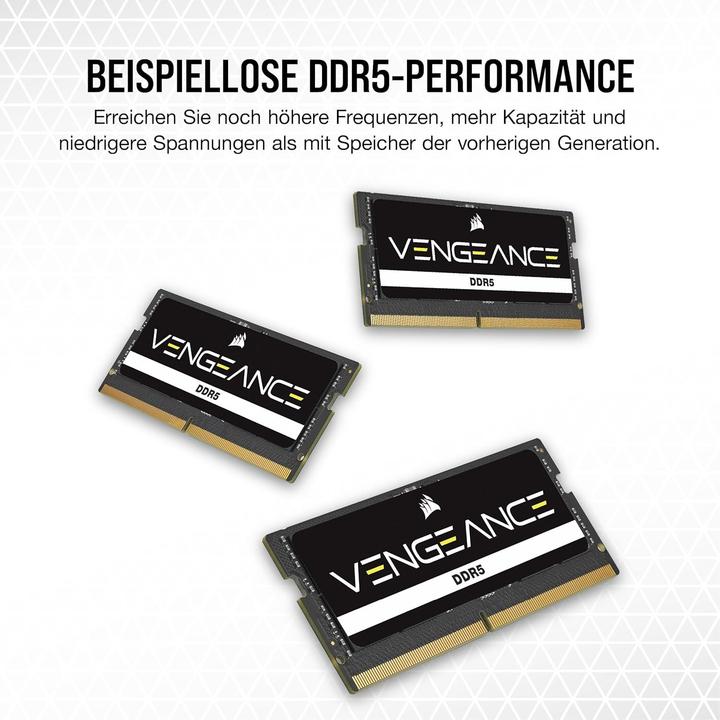 Produktbild Corsair SORAM D5 5600 48GB C48 Vengeance K2 (2 x 24GB, 5600 MHz, DDR5-RAM, SO-DIMM)
