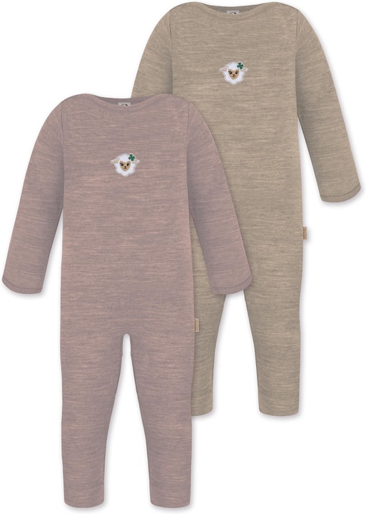 Normani 2er Pack Baby Merino Strampler „Tangoio" - 9595