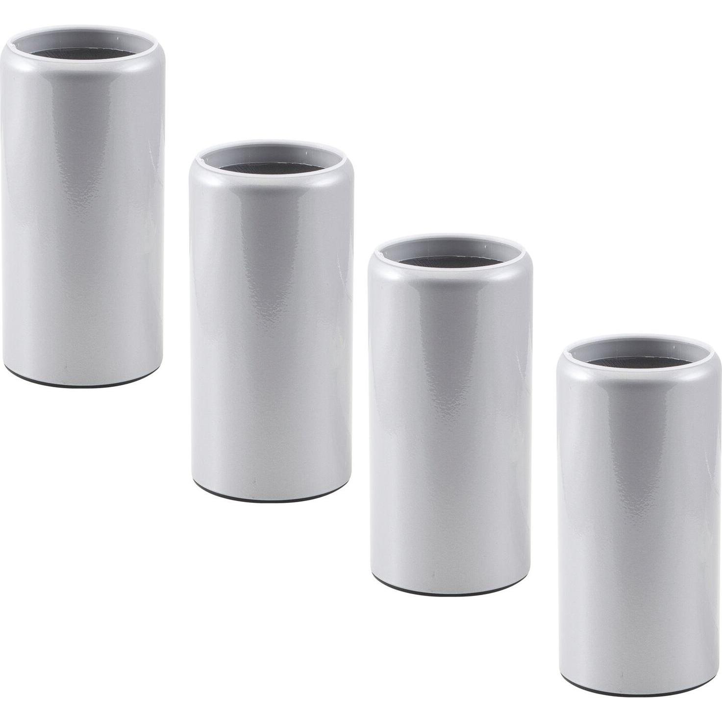 Vasalat, Tischbeine + Tischgestell, CAMAR Tischfussabdeckung Zoom für Höhenverstellfuss ø 60mm silber 4 Stück