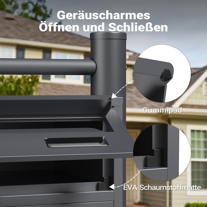 Produktbild Wiltec 3er Briefkastenanlage Anthrazit 512x270x1150mm Standbriefkasten Post