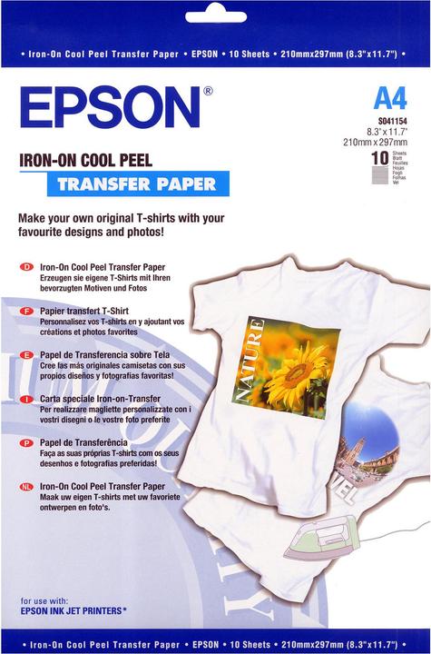 Epson S041154 Papier thermocollant 120g/m2 A4 10 feuilles 1 paquet (124 g/m², A4, 10 x)