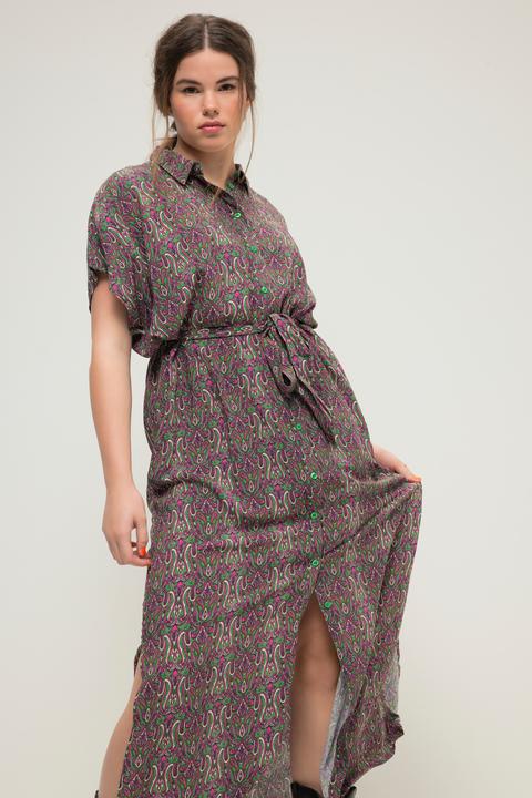 Immagine prodotto Studio Untold Maxi abito dal taglio oversize con stampa Paisley, collo da camicia e abbottonatura (50, 52)