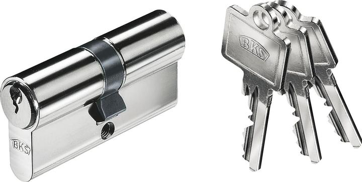 Produktbild BKS Industriedoppelzylinder B 35/40 mm, verschiedensp. Messing vernickelt