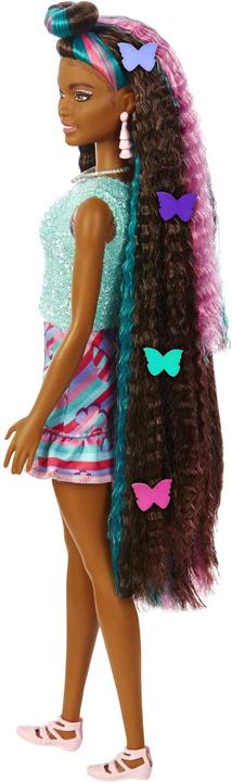Image du produit Barbie Poupée Totally Hair (cheveux noirs) en robe imprimée papillon