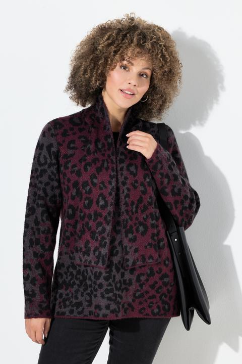 Produktbild Ulla Popken Pullover, Leomuster, Schalkragen, Langarm (60)